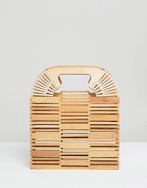 ASOS DESIGN bamboo square boxy clutch bag