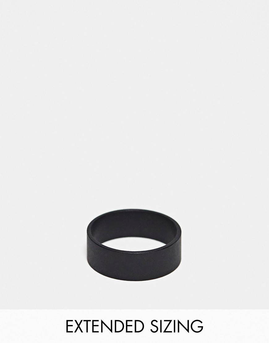 ASOS DESIGN band ring in matte black finish
