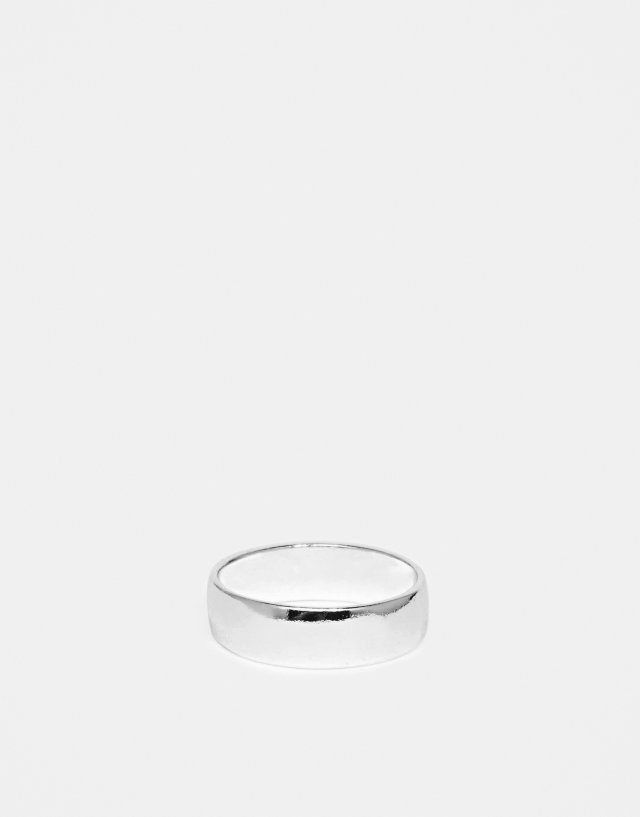 ASOS DESIGN band ring in silver tone