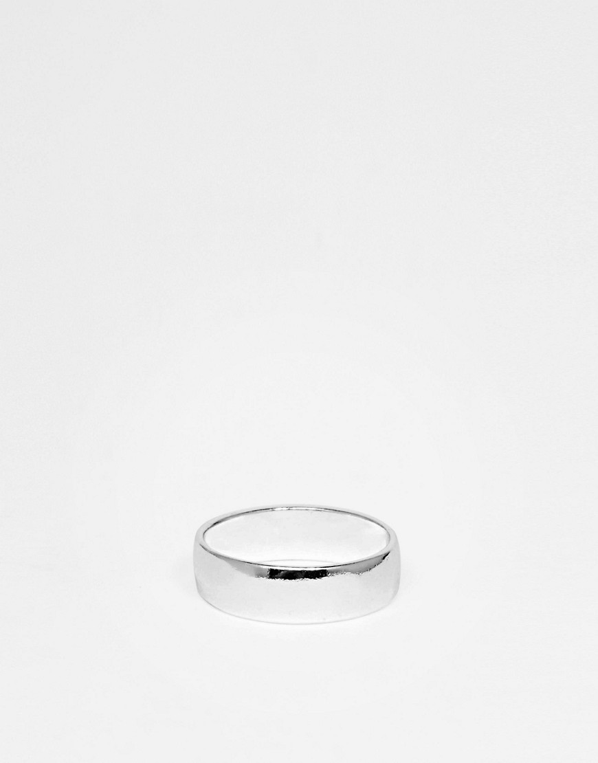 ASOS DESIGN band ring in silver tone