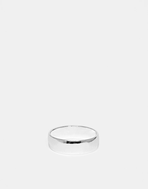ASOS DESIGN band ring in silver - view 1