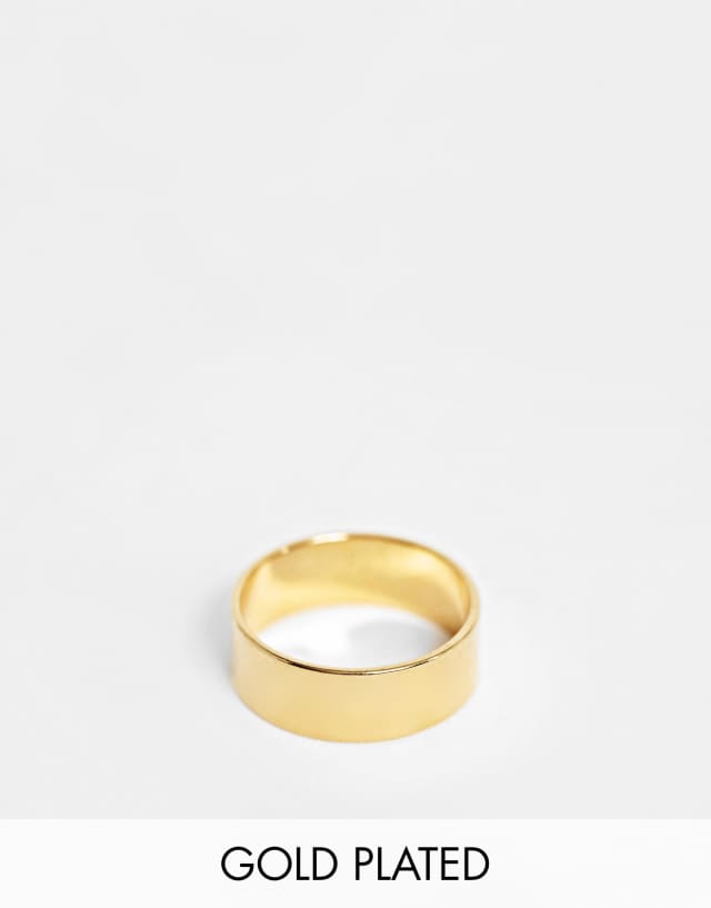 ASOS DESIGN band ring with 14k gold plate