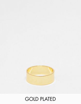 ASOS DESIGN band ring with 14k gold plate