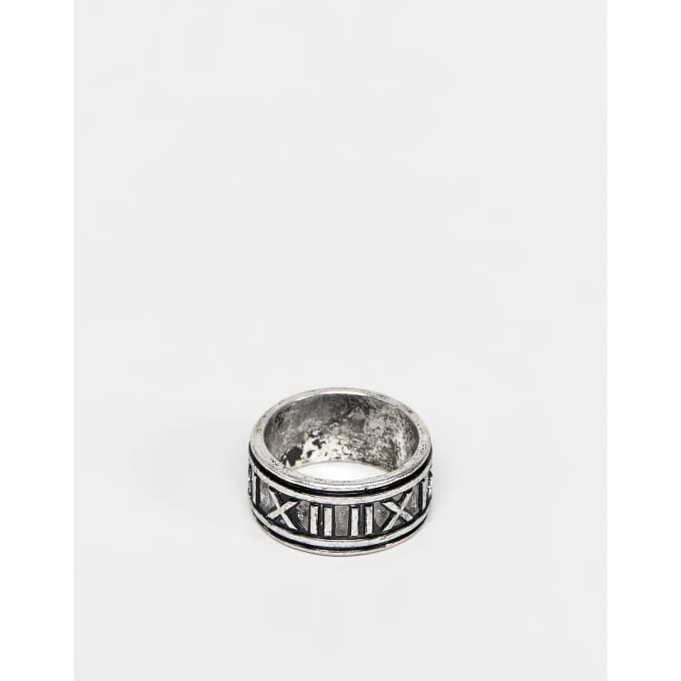 Silver roman hot sale numeral ring