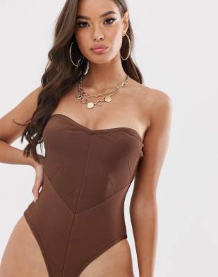 brown swimsuit