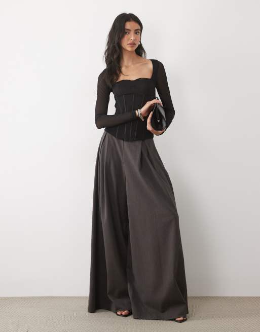 ASOS DESIGN bandage top with mesh sleeves in black, 4 of 4