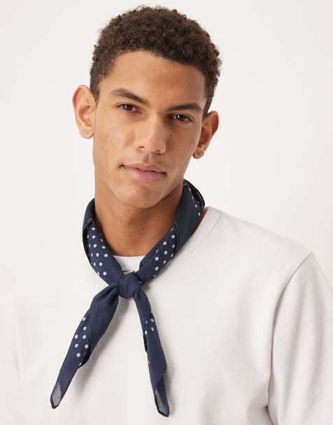 ASOS DESIGN – Bandana aus Baumwolle in Marineblau mit Polka Dots - view 1
