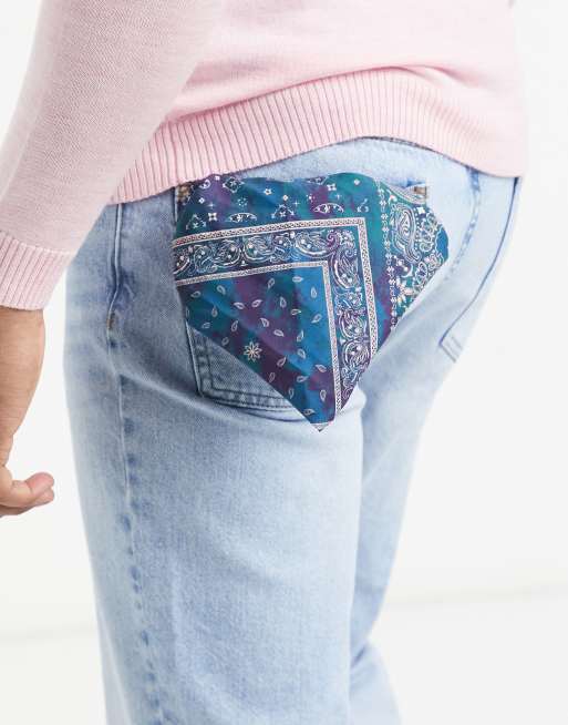 ASOS DESIGN bandana in blue with paisley bandana print design, 4 of 4