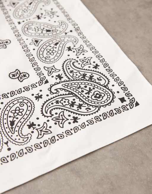ASOS DESIGN - Bandana met paisley motief in wit en zwart , 3 van 3