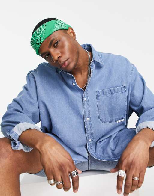 ASOS DESIGN - Bandana met paisleymotief in felgroen, 3 van 4