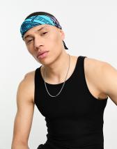 ASOS DESIGN - Bandana nera con stampa cachemire