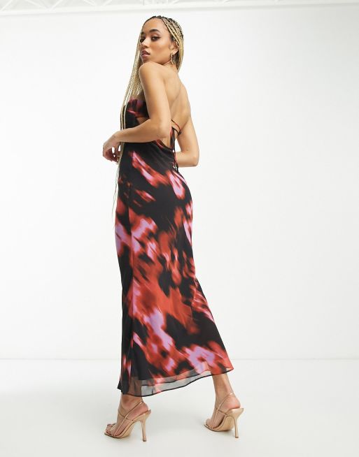 Asos design tie waist best sale maxi dress in animal print