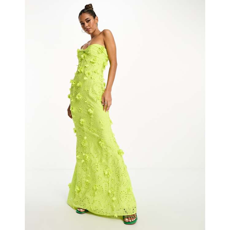 Asos neon green dress online