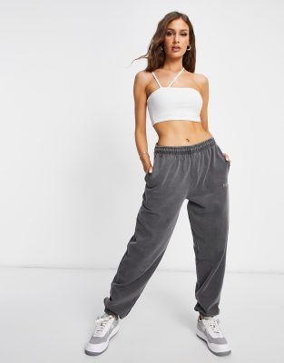 ASOS DESIGN bandeau crop top with asymmetric strap detail in white