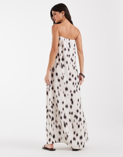 ASOS DESIGN bandeau doorschijnende maxi jurk met dierenprint, 4 van 4