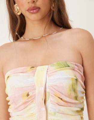 Asos Design Bandeau Godet Skirt Midi Dress