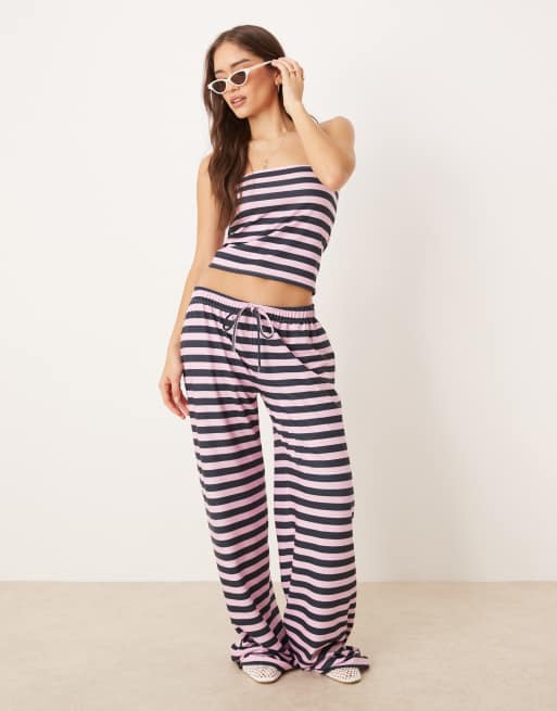 ASOS DESIGN bandeau in navy and pink stripe - part of a set, 2 of 4