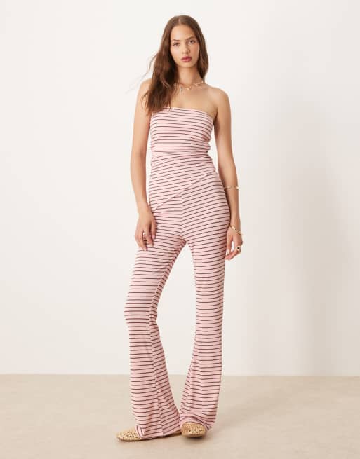 ASOS DESIGN bandeau in pink and choc stripe - part of a set, 2 of 4