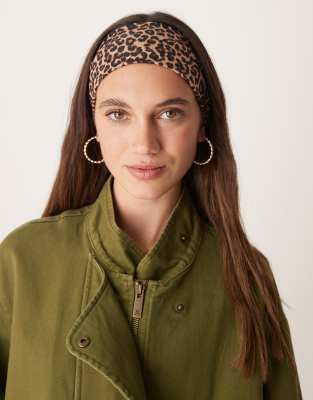 ASOS DESIGN - Bandeau large en jersey - Imprimé léopard-Marron