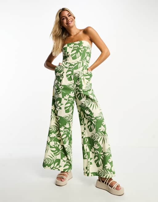 Floral best sale green jumpsuit