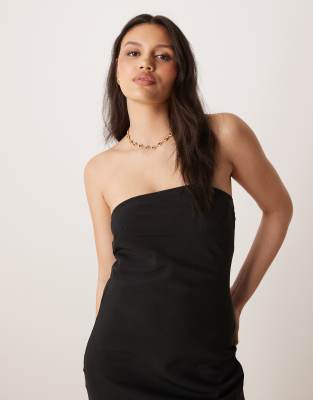 Shop Asos Design Bandeau Maxi Dress In Black