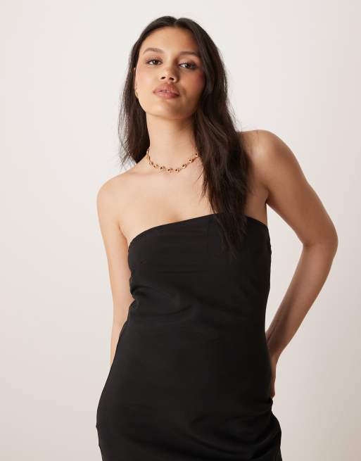 asos black bandeau dress ASOS Design - Sculpted Bandeau Mini Dress - Women - Polyester/Elastane - 4 US