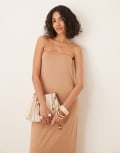 [ASOS DESIGN] ASOS DESIGN bandeau maxi dress in camel-Multi L CAMEL