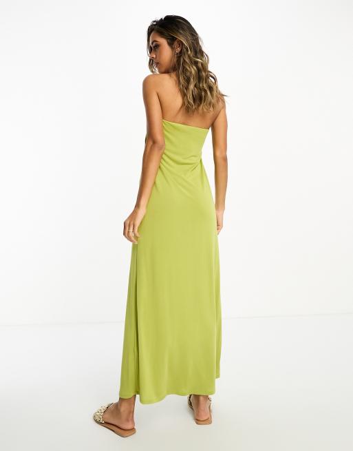ASOS DESIGN bandeau maxi dress in chartreuse | ASOS