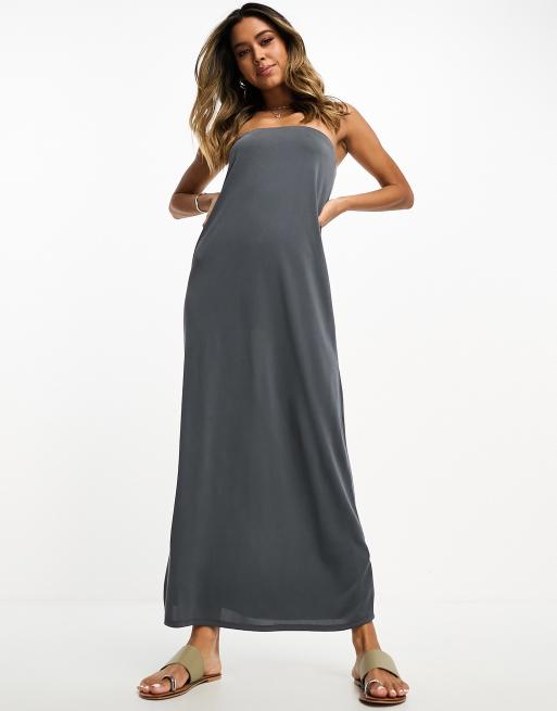 Asos grey maxi dress sale