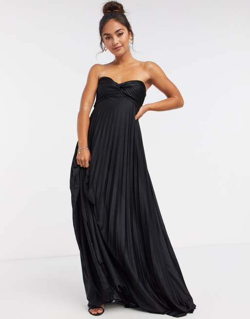 Asos black 2024 strapless dress