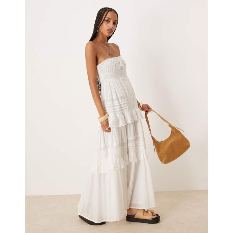 asos design premium bandeau tux detail maxi dress in ivory saharjoooonz on LTK