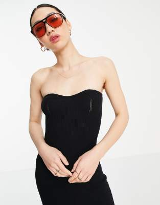 asos black strapless dress