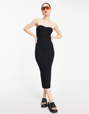 asos black strapless dress