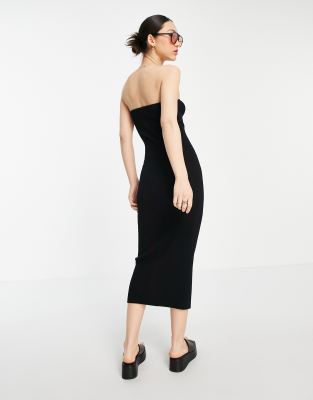 asos black strapless dress