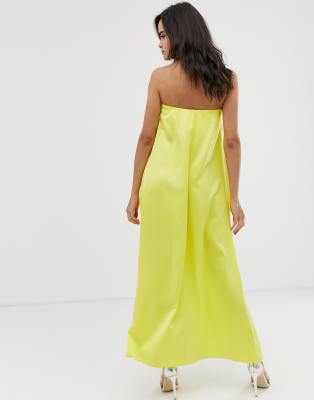 asos yellow silk dress