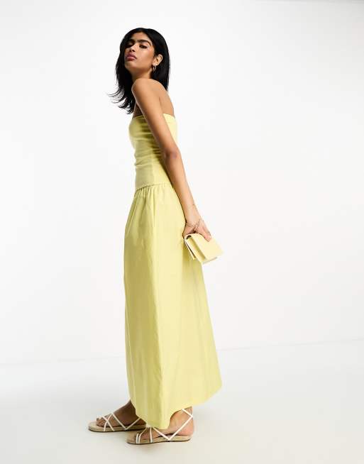 Yellow cheap bandeau dress