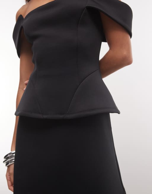 ASOS DESIGN bandeau mini dress with hip detail in black, 3 of 4