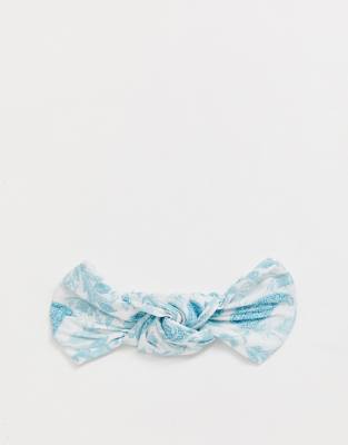 Motif Asos Bleu Cachemire Avec Devant DesignBandeau Nœud Sur Le 80nOPwkX