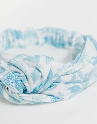 Motif Asos Bleu Cachemire Avec Devant DesignBandeau Nœud Sur Le 80nOPwkX