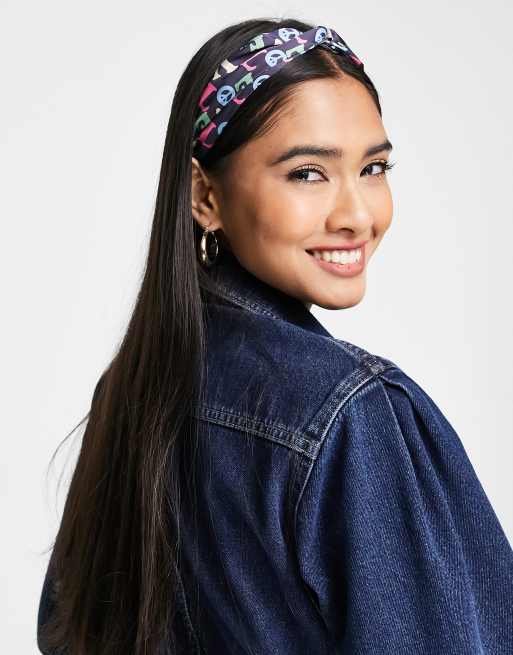 ASOS DESIGN - Bandeau noué en polyester à imprimé Love - MULTI