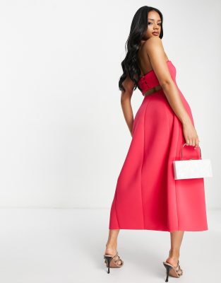 Bandeau midi hot sale skater dress