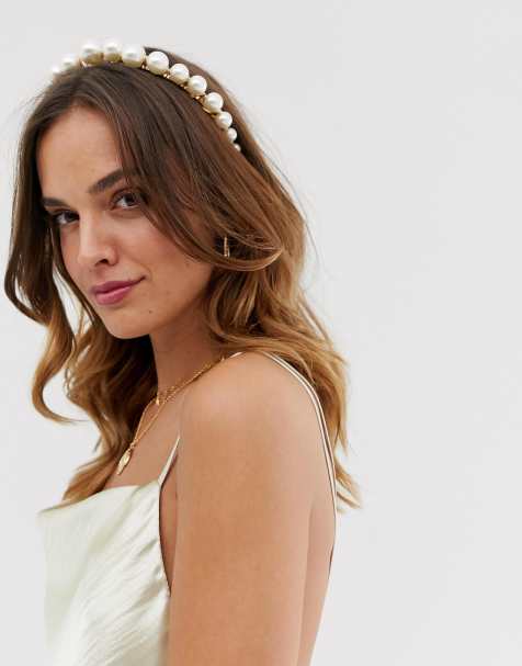 ASOS DESIGN - Bandeau orné de perles effet dégradé - Doré