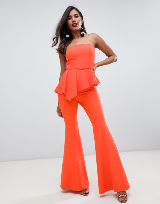 red peplum jumpsuit