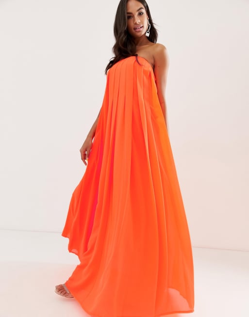 ASOS DESIGN bandeau pleated column maxi dress | ASOS