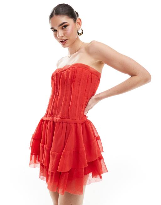 Asos red skater dress best sale