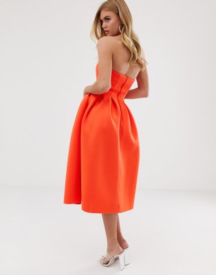 red bandeau prom dress