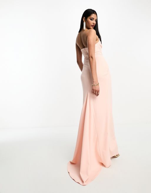 Asos design bandeau crop top maxi prom dress best sale