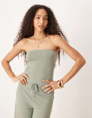 Asos Design Bandeau Top In Green