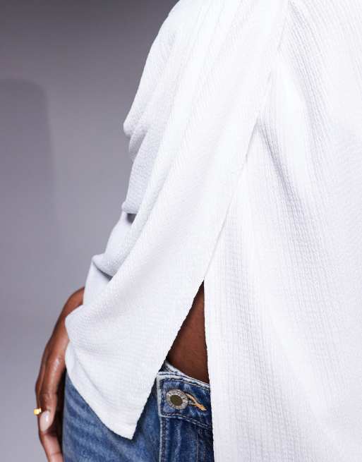ASOS DESIGN - Bandeau top met gedrapeerd detail en split aan de voorkant in ivoorwit, 3 van 4