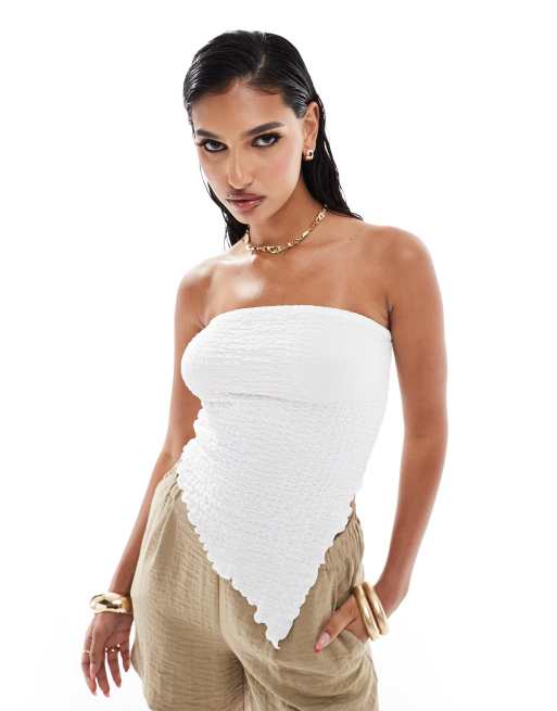 ASOS DESIGN - Bandeau-top met textuur in ivoorwit